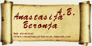 Anastasija Beronja vizit kartica